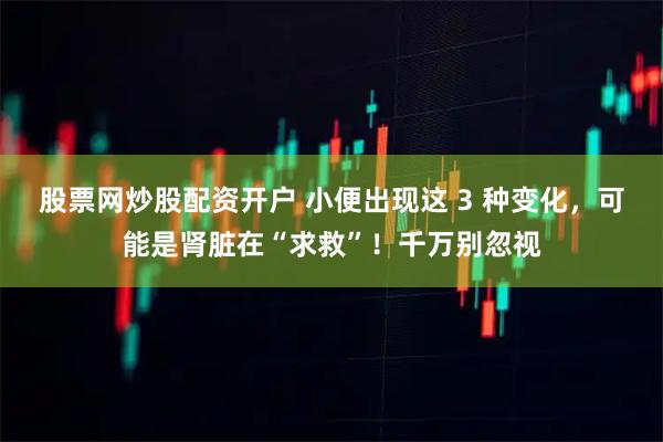 股票网炒股配资开户 小便出现这 3 种变化,可能是肾脏在“求救”!千万别忽视