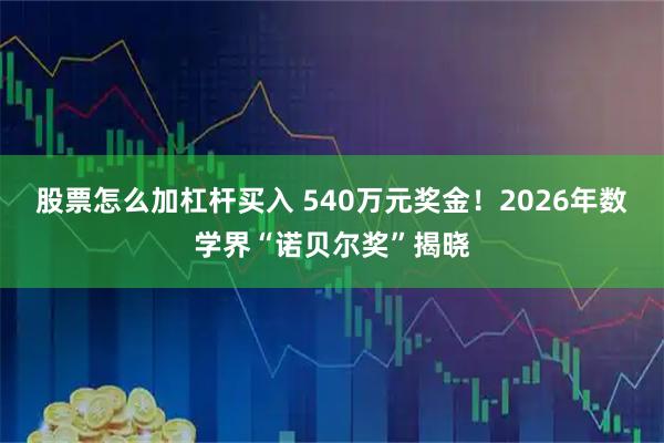 股票怎么加杠杆买入 540万元奖金!2026年数学界“诺贝尔奖”揭晓